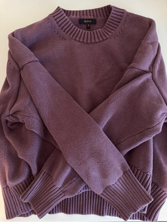Quince Sweaters - Quince Scoopneck Crew Sweater in Dusty Mauve
